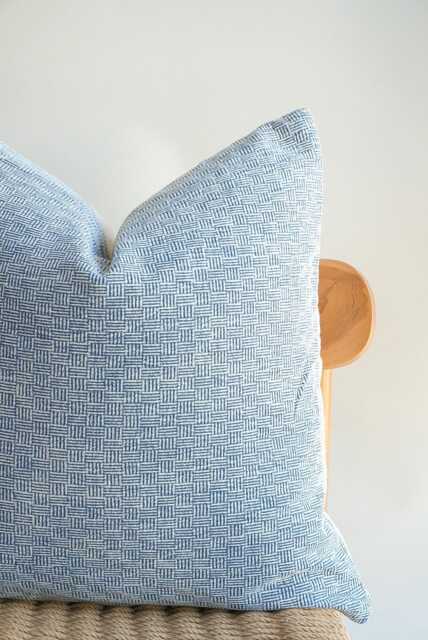Designer Light Blue Pillow Cover - Luxury Textured Neutral Throw Pillow, Modern Coastal & Scandinavian Home Decor - image 1