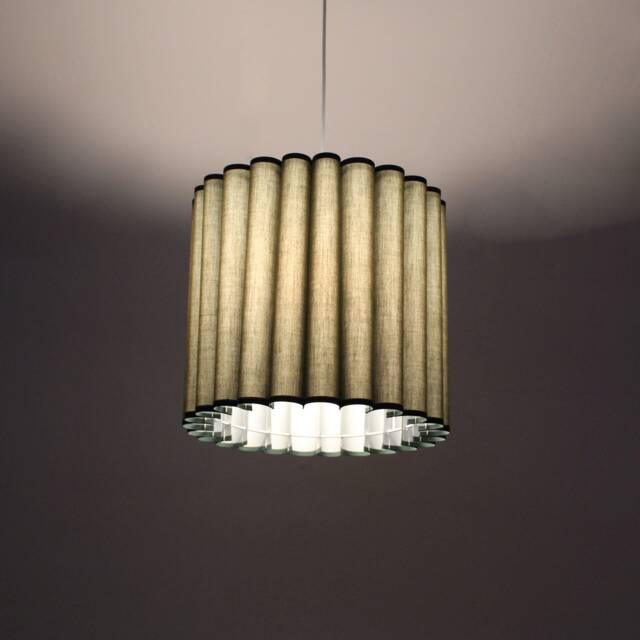 Handmade Olive Green Fabric Pendant Lighting Custom Home Decor - image 1