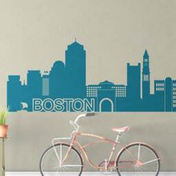 Boston City Skyline Vinyl Wall Decal. Office Wall Decal, Sticker Vinyl, Decal - thumbnail 2