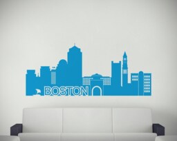 Boston City Skyline Vinyl Wall Decal. Office Wall Decal, Sticker Vinyl, Decal - thumbnail 1