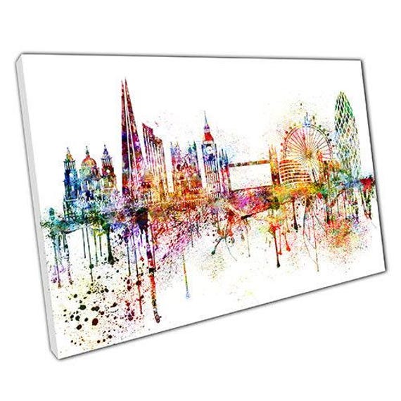 Vibrant London Skyline Canvas Print Colorful Cityscape Art For Home & Office Decor - image 1