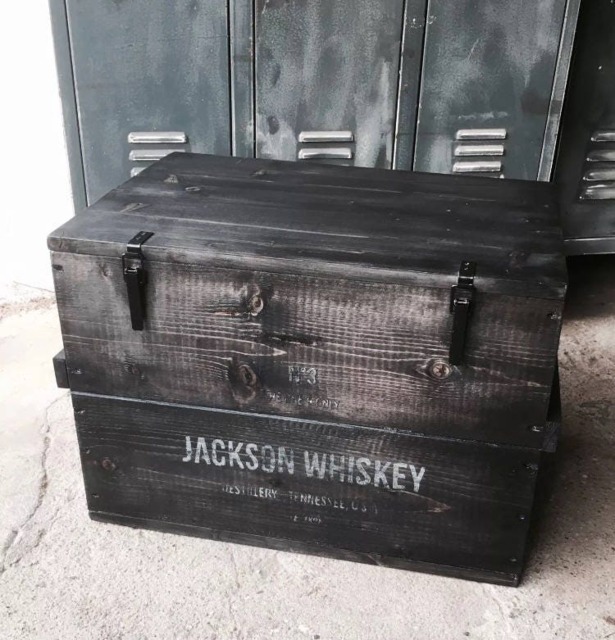 "Wooden Crate, Freight Chest, Table, Storage Box ""Jackson Whiskey" - image 1