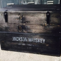 "Wooden Crate, Freight Chest, Table, Storage Box ""Jackson Whiskey" - thumbnail 3