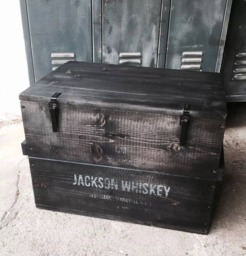 "Wooden Crate, Freight Chest, Table, Storage Box ""Jackson Whiskey" - thumbnail 1