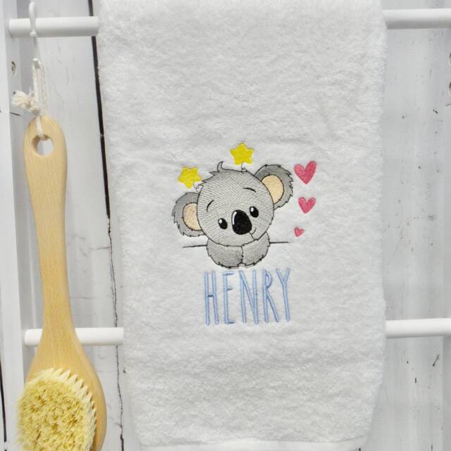 Personalized Koala Bath Towel Embroidered 650Gsm Luxury Towel - image 1
