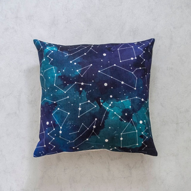 Galaxy Stars Linen Pillow Cover Decorative Cushion, 45x45cm - image 1