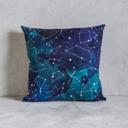 Galaxy Stars Linen Pillow Cover Decorative Cushion, 45x45cm - thumbnail 4