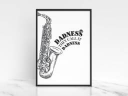 Dadness Saxophone Art Print Ska Music Poster Gift - thumbnail 1