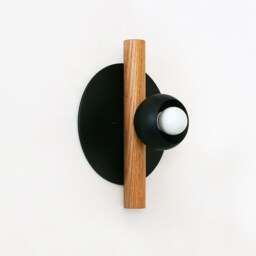 Black & White Oak Sconce Light Modern Flush Mount Fixture Vanity Kitchen Living Room - thumbnail 3