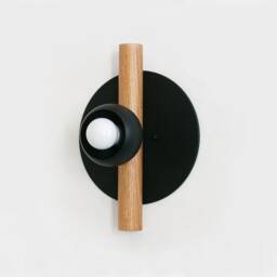 Black & White Oak Sconce Light Modern Flush Mount Fixture Vanity Kitchen Living Room - thumbnail 4