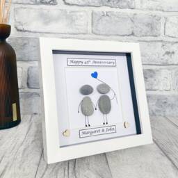 45Th Wedding Anniversary Gifts, Sapphire Anniversary, Personalised Gift, Pebble Art, Forty Five Handmade - thumbnail 2