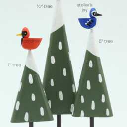 Instant Winter Tree Forest - Christmas Putz Tiny Build A Woodland Scene Pine Trees Folk Art Decoration - thumbnail 3