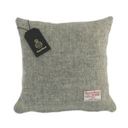 Harris Tweed Cushion Cover - Double Sided With Concealed Ykk Zip Harbour Grey 100% Wool Light Grey, Pale - thumbnail 1