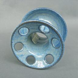 Toothbrush Holder For Bathroom Counter, Large Capacity Handmade Ceramic With 6 Slots in Blue - thumbnail 3