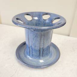 Toothbrush Holder For Bathroom Counter, Large Capacity Handmade Ceramic With 6 Slots in Blue - thumbnail 2