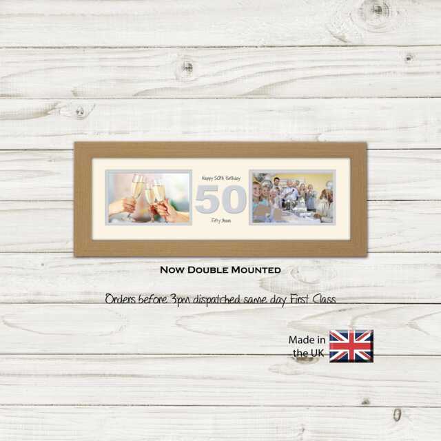 "50Th Photo Frame Word Birthday Special Gift Two Box 6""x4" - image 1