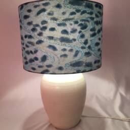 Lampshade 30cm Wide 21cm High - Handmade With Hand Silk Screen Printed Japanese Chiyogami Paper - thumbnail 2