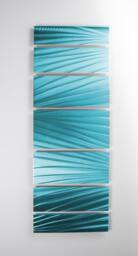 Large Turquoise Metal Wall Art Modern Nautical Sculpture - 66x24 - thumbnail 4
