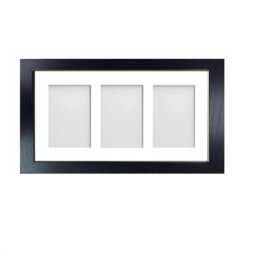 Multi Photo Picture Frame Black Veneer, Holds Three 4x6 Photos - thumbnail 2
