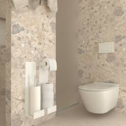 Designer Minimalist Toilet Brush & Paper Holder Set - thumbnail 2