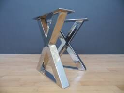 Stainless Steel X-Frame Coffee Table Legs, Chrome Bench Set Of 2