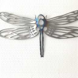 steel Dragonfly Wall Art Lacquered Garden Decor - 40cm - thumbnail 2