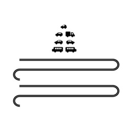 Roads & Cars Simple Geometric Cartoon Kids Room - Wall Decal Custom Vinyl Art Stickers - thumbnail 2