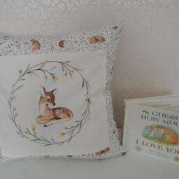 Reading Cushion, Fawn Sleeping Woodland - thumbnail 2