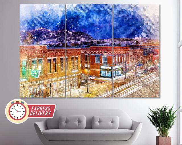 Bozeman Wall Art, Painting, Canvas Print, Montana Poster, Photo, Artwork - image 1