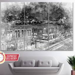 Bozeman Wall Art, Painting, Canvas Print, Montana Poster, Photo, Artwork - thumbnail 2