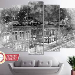 Bozeman Wall Art, Painting, Canvas Print, Montana Poster, Photo, Artwork - thumbnail 4