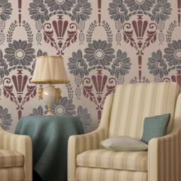 Wall Stencil Pieropan, Reusable Stencils Instead Of Wallpaper - Diy Decor - thumbnail 1