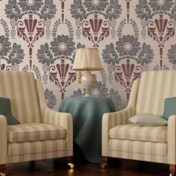 Wall Stencil Pieropan, Reusable Stencils Instead Of Wallpaper - Diy Decor - thumbnail 2