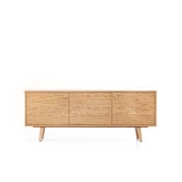 "Scandinavian Oak Sideboard, Tv Cabinet, Veneer 3 Doors, ""Primula" - thumbnail 2