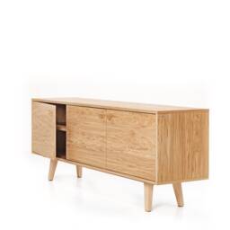 "Scandinavian Oak Sideboard, Tv Cabinet, Veneer 3 Doors, ""Primula" - thumbnail 1