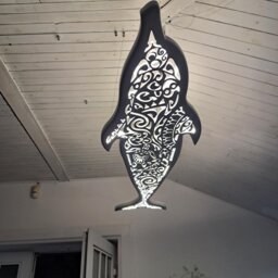 Handcrafted Unique Dolphin Ceiling Chandelier in Maori Surf Style - thumbnail 2