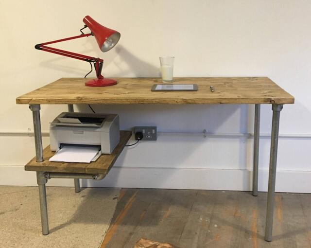 Reclaimed Wood Desk With Shelf, Choice Of Sizes+Colours - image 1
