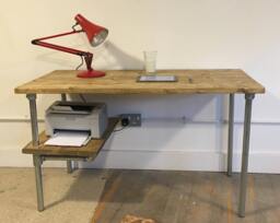 Reclaimed Wood Desk With Shelf, Choice Of Sizes+Colours - thumbnail 1