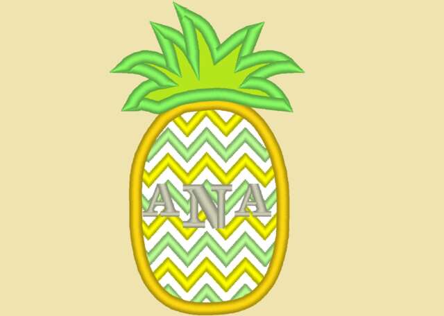 Pineapple Chevron Monogram Bx Also All Other - .pes .hus .dst .vp3 .vip .xxx .exp . Jef - Embroidery Appliqu?? Design - image 1