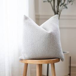 Cruz -- Gray Boucl?? Textured Pillow Cover ??? Throw Neutral Lumbar Grey - thumbnail 1