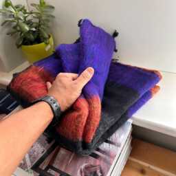 Yak Wool Blanket/ Living Room Throw /Sofa /Travel Throw/ Rug Camping Wrap/Meditation Out Door Hand-Loomed Nepal M11 - thumbnail 2