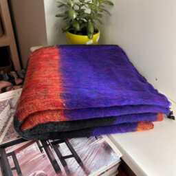 Yak Wool Blanket/ Living Room Throw /Sofa /Travel Throw/ Rug Camping Wrap/Meditation Out Door Hand-Loomed Nepal M11 - thumbnail 3