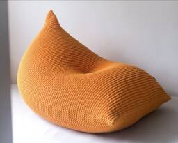 Hand-Knitted Cotton Bean Bag Chair Adult Lounger Pouffe
