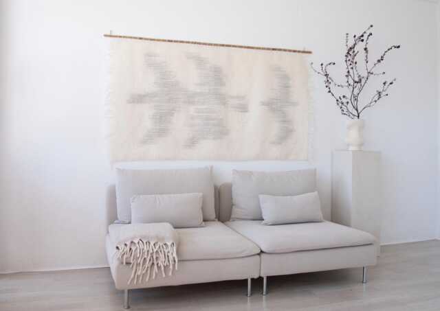 Zeva - Handwoven Wool Tapestry Large Boho Wall Hanging With Bird Motif - image 1