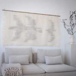 Zeva - Handwoven Wool Tapestry Large Boho Wall Hanging With Bird Motif - thumbnail 3