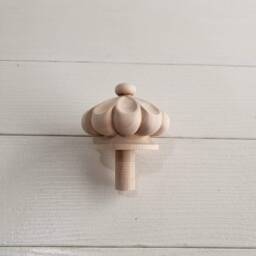 Decorative Carved Staircases Newel Post Cap, Screw Included, Solid Wood Cornices Finails, Flower Wooden Finial - thumbnail 3