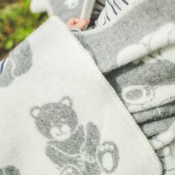 New Zealand Wool Blanket Reversible Teddy Bear Throw, 90x130 cm - thumbnail 2