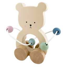 Personalised Teddy Abacus For Babies - Montessori Baby Toys Newborn Gift -Eco Baby Shower Sensory Toy Wooden Development - thumbnail 3