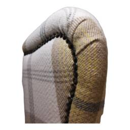Queen Anne Wing Back Cottage Fireside Chair Balmoral Ochre - Mustard&grey Tartan - thumbnail 4