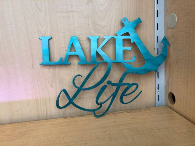 Lake Life Metal Wall Art With Anchor Weatherproof Outdoor Decor - image 1